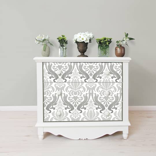 NuWallpaper Gray Nouveau Damask Peel & Stick Wallpaper